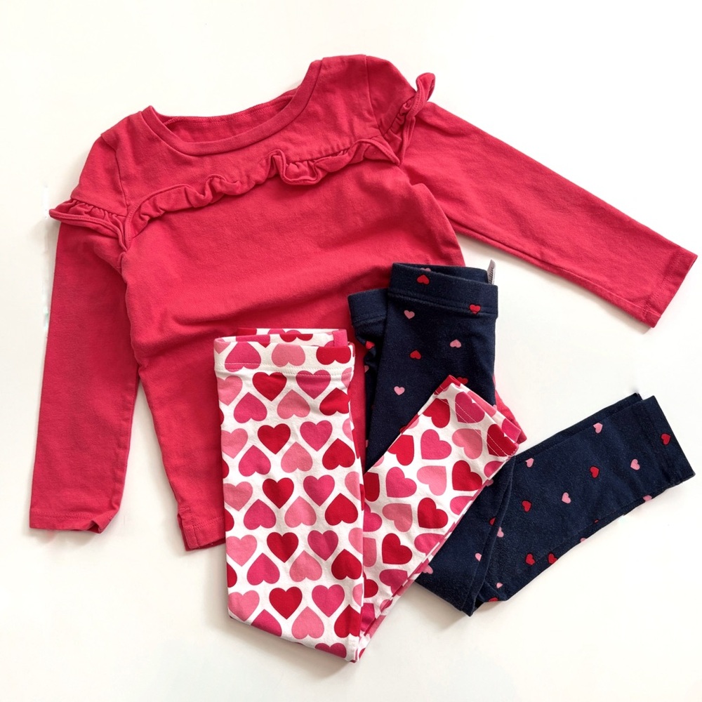 Carter's Pink and Navy Heart Kids Matching Set